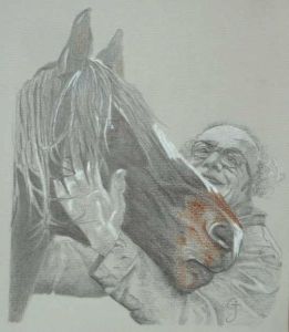 autoportrait et cheval